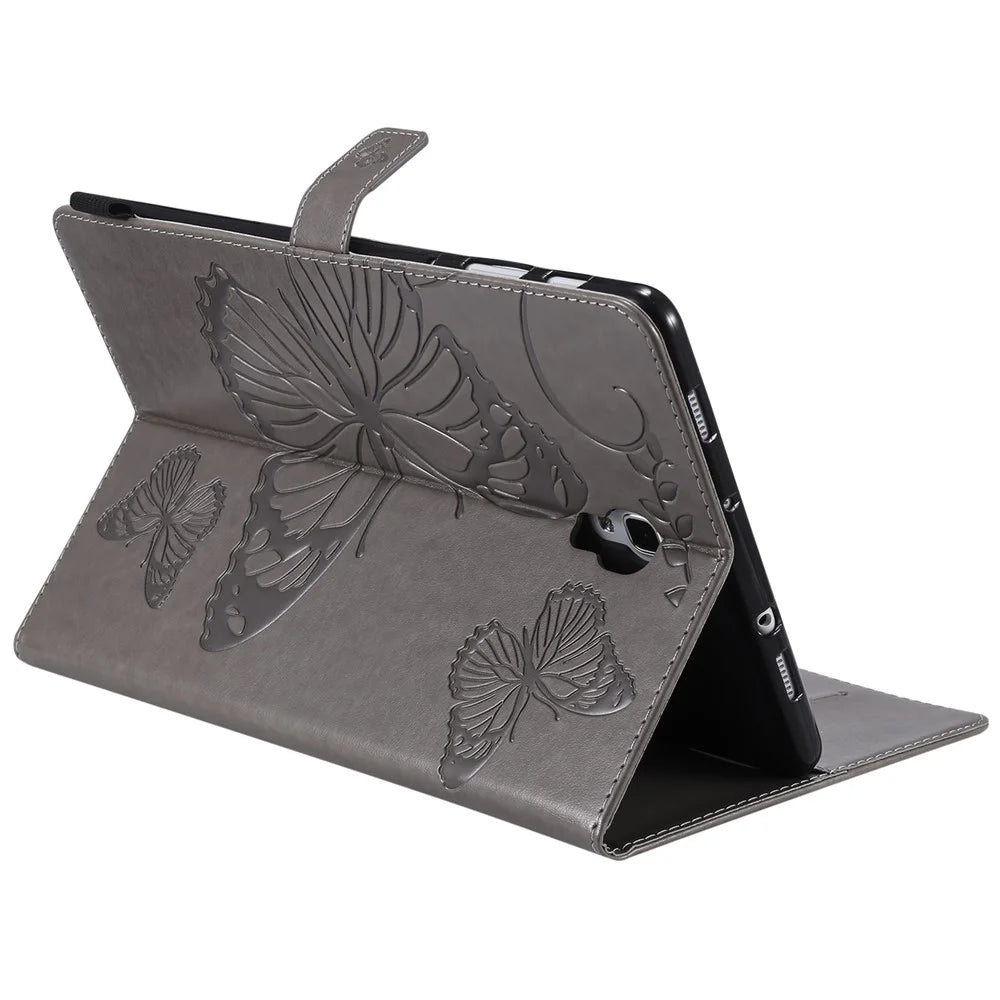 KT Tablet Series-3 Imprint Butterfly Leather Flip Stand Case for Samsung Galaxy Tab A 10.5 (2018) T590 T595 T597 - Grey - 4