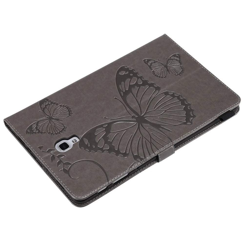 KT Tablet Series-3 Imprint Butterfly Leather Flip Stand Case for Samsung Galaxy Tab A 10.5 (2018) T590 T595 T597 - Grey - 7
