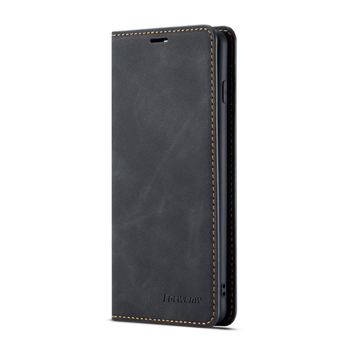 FORWENW Fantasy Series Silky Touch Leather Wallet Case for Samsung Galaxy S10 - Black - 2