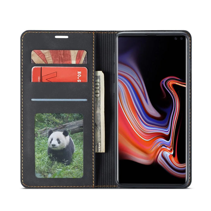 FORWENW Fantasy Series Silky Touch Leather Wallet Case for Samsung Galaxy S10 - Black - 3
