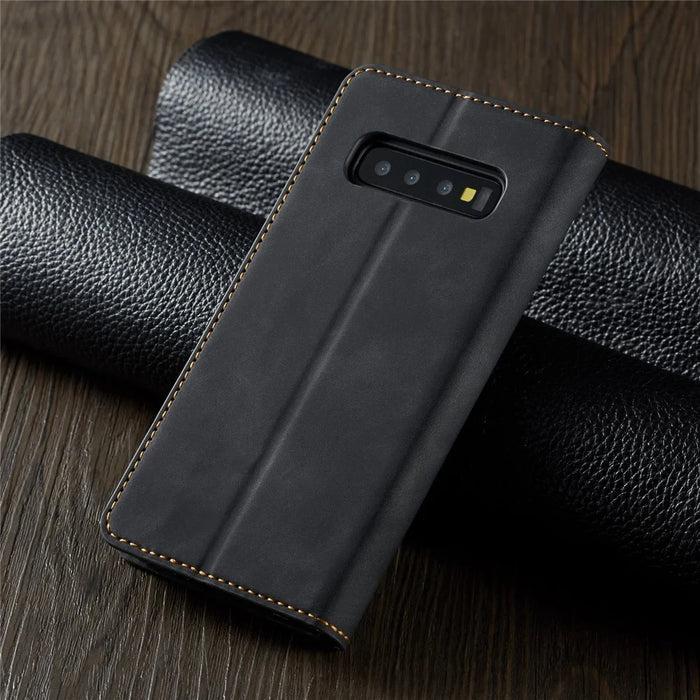 FORWENW Fantasy Series Silky Touch Leather Wallet Case for Samsung Galaxy S10 - Black - 7