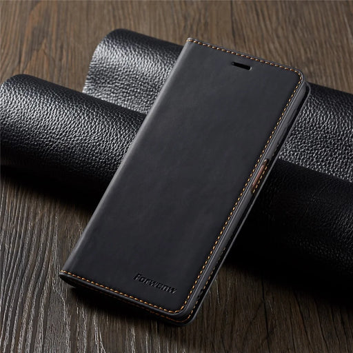 FORWENW Fantasy Series Silky Touch Leather Wallet Case for Samsung Galaxy S10e - Black - 1
