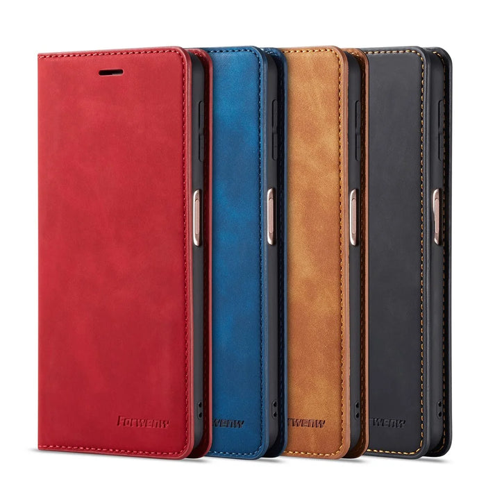 FORWENW Fantasy Series Silky Touch Leather Wallet Case for Samsung Galaxy S10e - Black - 3