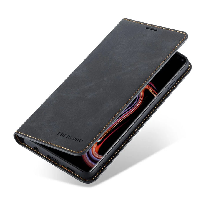 FORWENW Fantasy Series Silky Touch Leather Wallet Case for Samsung Galaxy S10 Plus - Black - 4