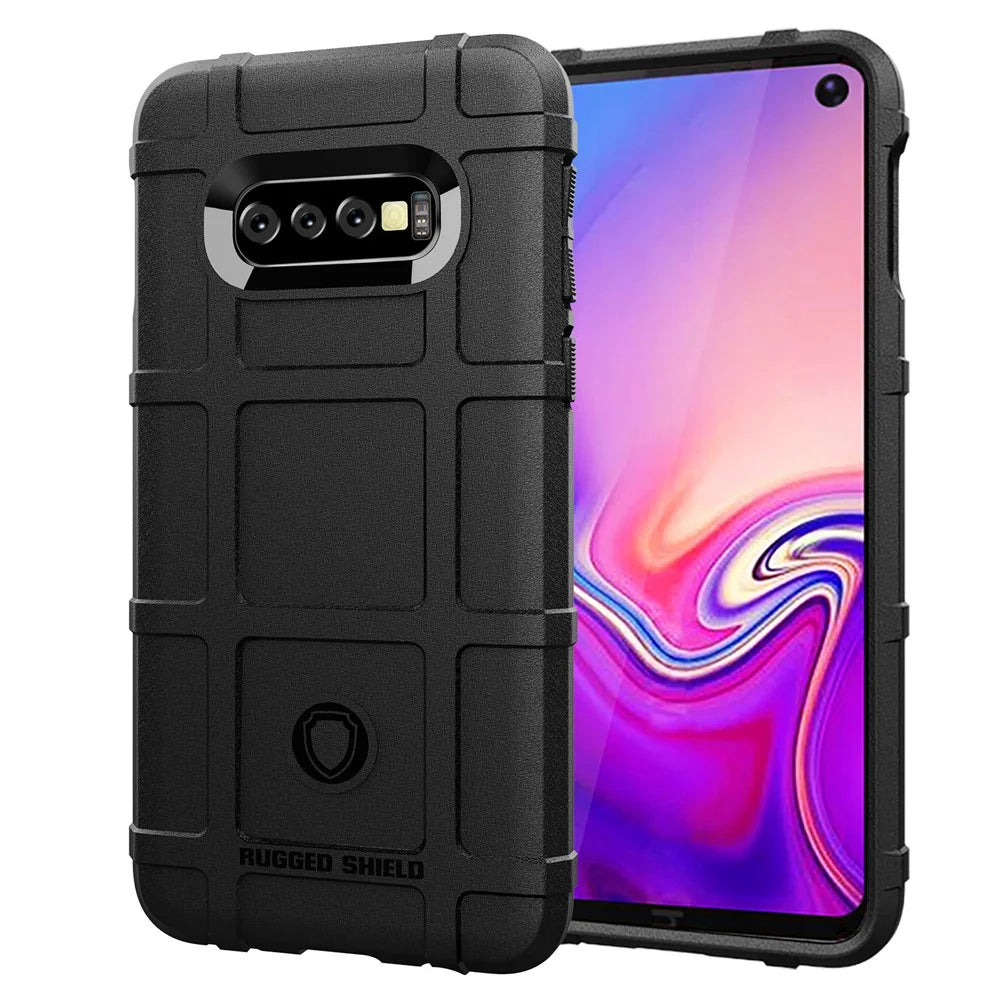 Anti-shock  Square Grid Texture TPU Back Case for Samsung Galaxy S10e - Black - 1