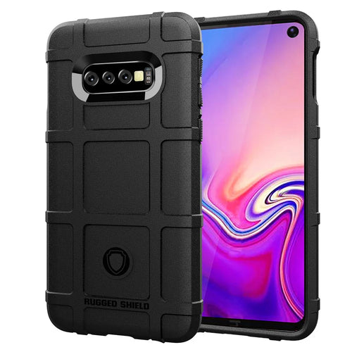 Anti-shock  Square Grid Texture TPU Back Case for Samsung Galaxy S10e - Black - 1