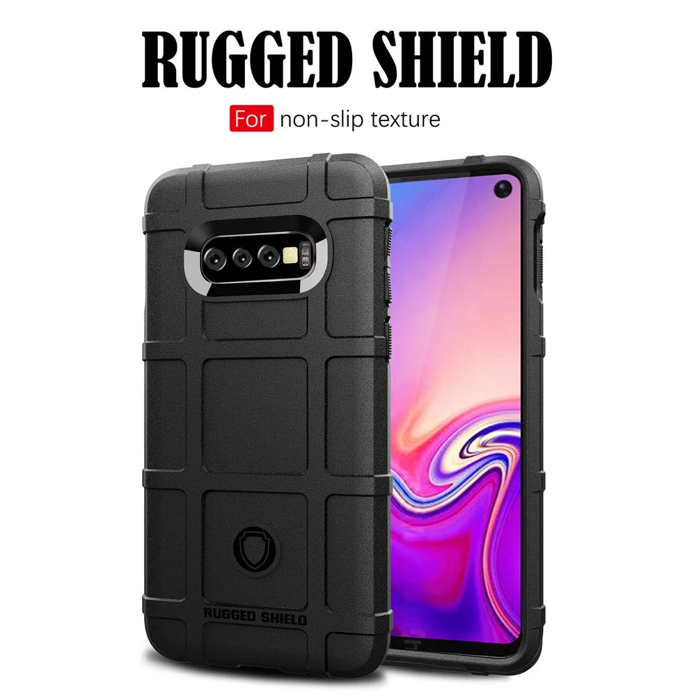 Anti-shock  Square Grid Texture TPU Back Case for Samsung Galaxy S10e - Black - 2