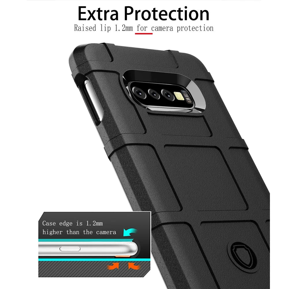 Anti-shock  Square Grid Texture TPU Back Case for Samsung Galaxy S10e - Black - 3