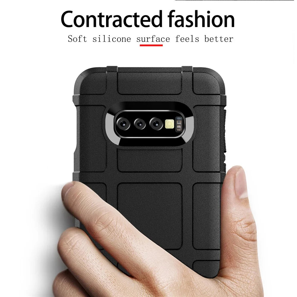 Anti-shock  Square Grid Texture TPU Back Case for Samsung Galaxy S10e - Black - 4