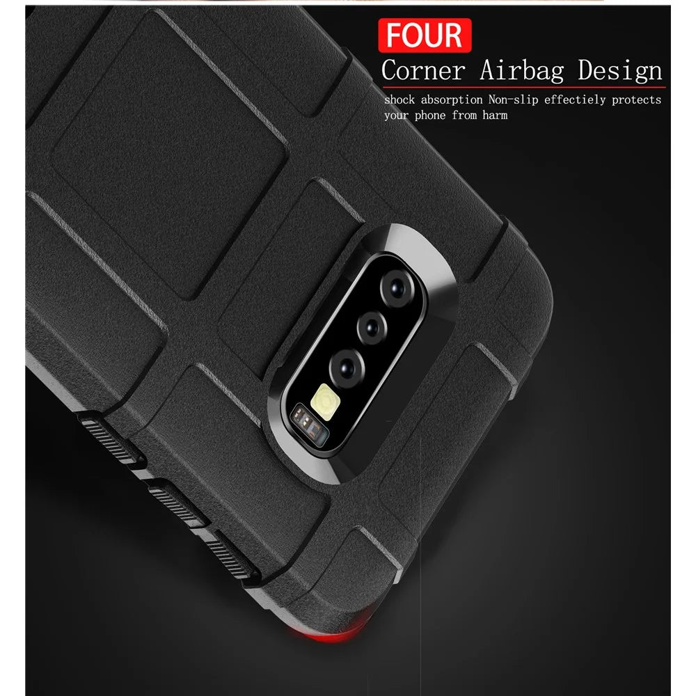 Anti-shock  Square Grid Texture TPU Back Case for Samsung Galaxy S10e - Black - 5
