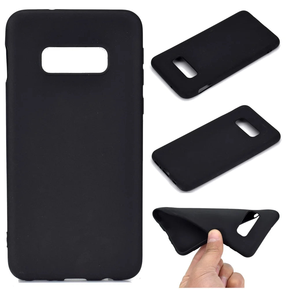 Soft Matte TPU Back Case for Samsung Galaxy S10e - Black - 1