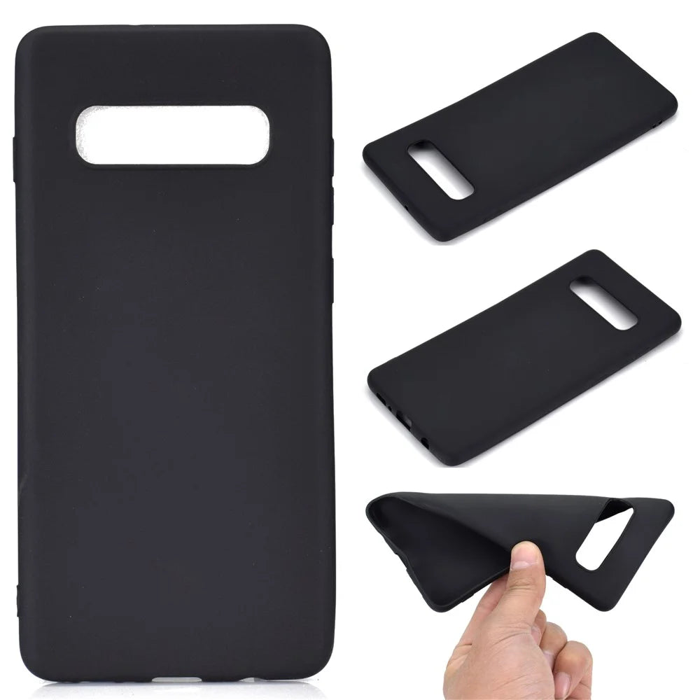 For Samsung Galaxy S10 Soft Matte TPU Gel Phone Casing - Black - 1