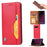 PU Leather Auto-absorbed Stand Wallet Phone Cover for Samsung Galaxy S10 - Red - 1