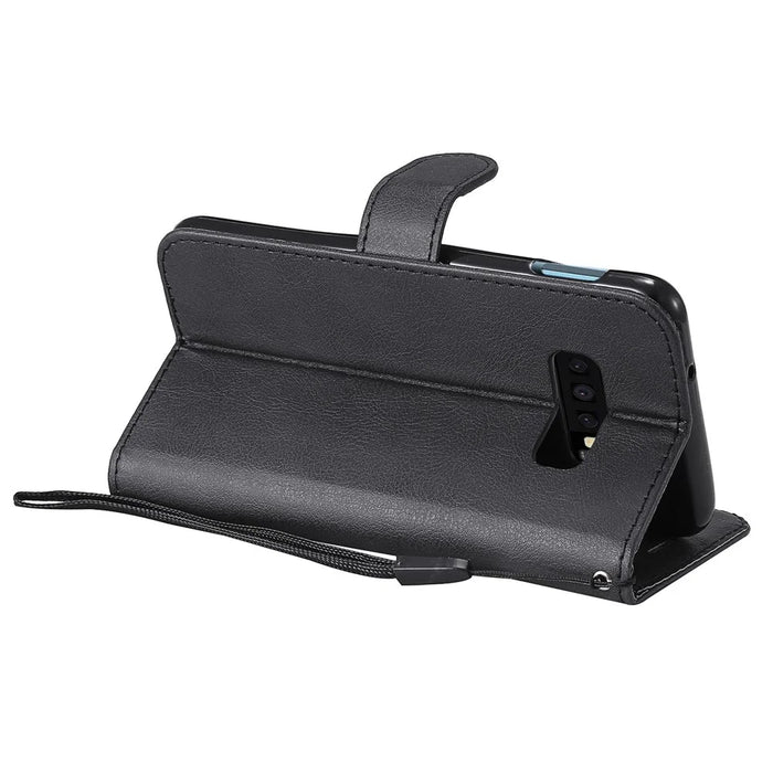 Wallet Leather Stand Case for Samsung Galaxy S10e - Black - 7
