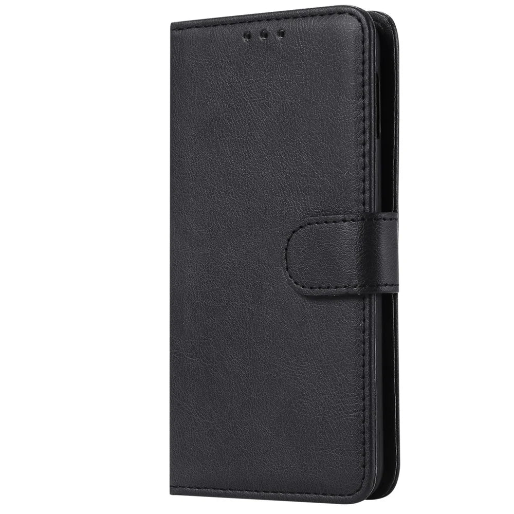 For Samsung Galaxy S10e Case 2 in 1 Detachable Magnetic Leather Wallet Mobile Cover with Strap - Black - 2