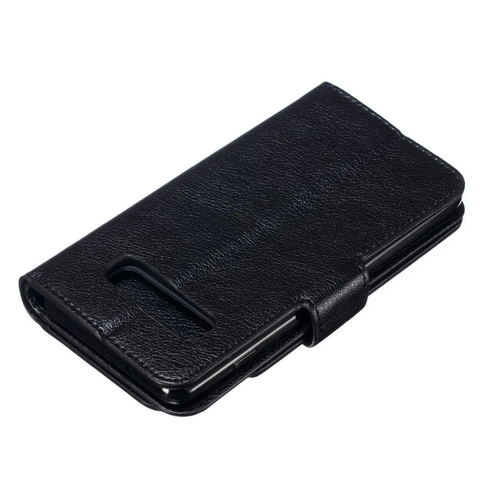 [9 Card Slots] Crazy Horse Leather Wallet Shell for Samsung Galaxy S10 - Black - 6
