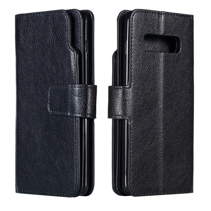 For Samsung Galaxy S10 Plus [9 Card Slots] Crazy Horse Wallet Leather Case - Black - 2