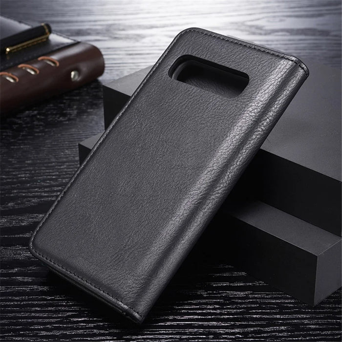 DG.MING For Samsung Galaxy S10 Detachable 2-in-1 Anti-scratch Split Leather Wallet Shell + TPU Back Case Mobile Phone Covering Shell - Black - 2