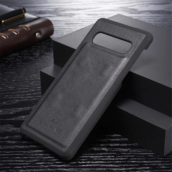 DG.MING For Samsung Galaxy S10 Detachable 2-in-1 Anti-scratch Split Leather Wallet Shell + TPU Back Case Mobile Phone Covering Shell - Black - 3