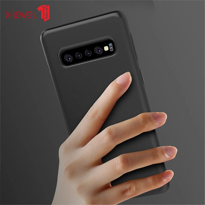 X-LEVEL Ultra-thin Frosted TPU Case for Samsung Galaxy S10 - Black - 3