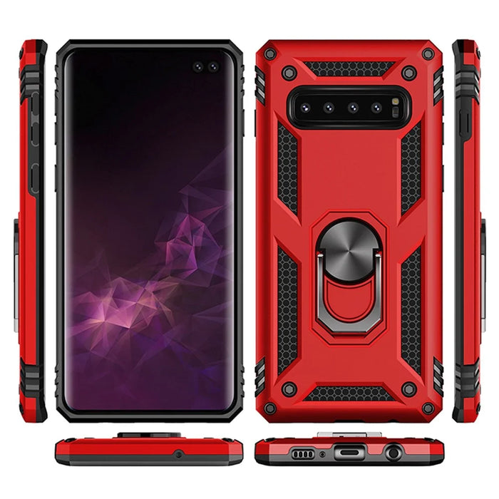 Armor PC TPU Hybrid Shell with Kickstand for Samsung Galaxy S10 Plus - Red - 3