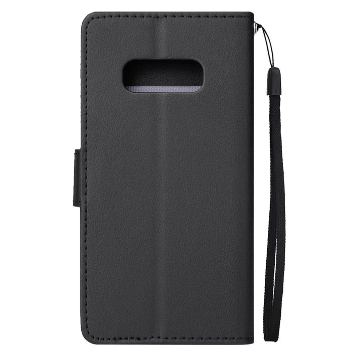 Wallet Leather Stand Case for Samsung Galaxy S10e - Black - 3