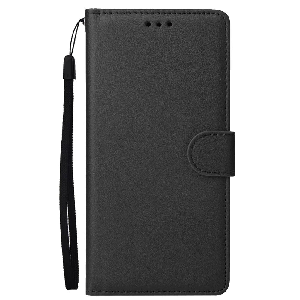 Wallet Leather Stand Case for Samsung Galaxy S10 Plus - Black - 2