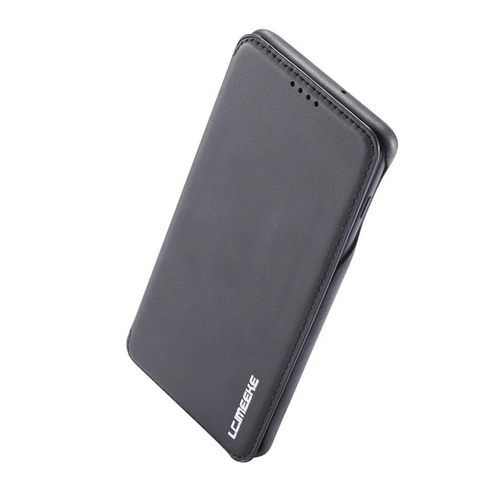 LC.IMEEKE Retro Style Leather Card Holder Case for Samsung Galaxy S10 - Black - 5