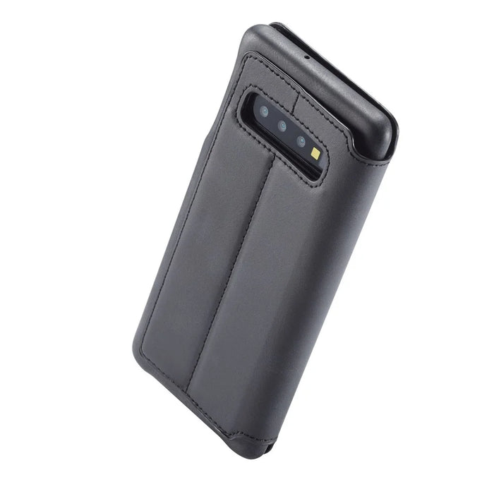 LC.IMEEKE Retro Style Leather Card Holder Case for Samsung Galaxy S10 - Black - 6