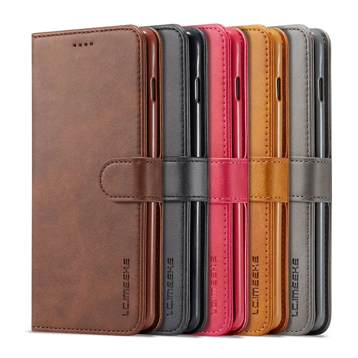LC.IMEEKE Wallet Leather Stand Case for Samsung Galaxy S10 Plus - Black - 2
