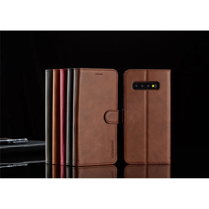 LC.IMEEKE Wallet Leather Stand Case for Samsung Galaxy S10 - Black - 6