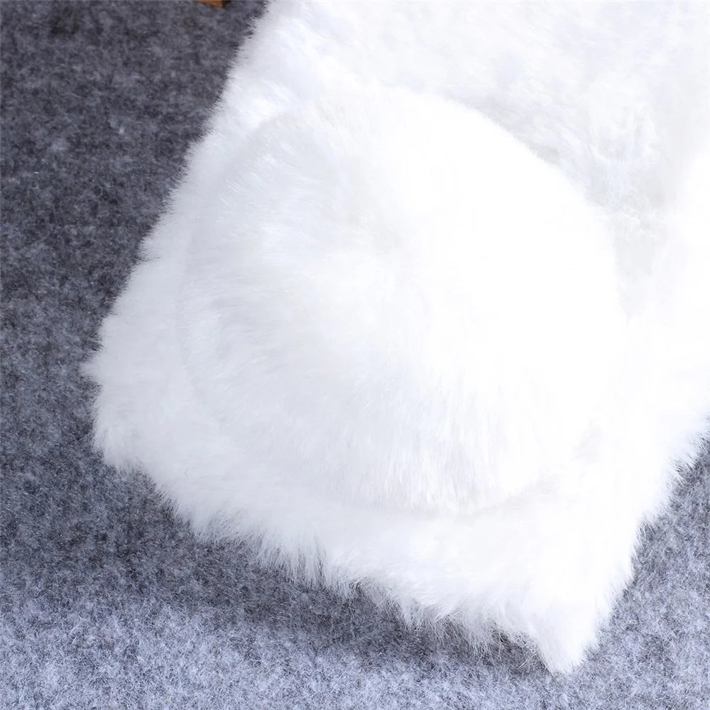 Rabbit Shape Fluffy Fur Coated Rhinestone TPU Case for Samsung Galaxy S10 - White - 4