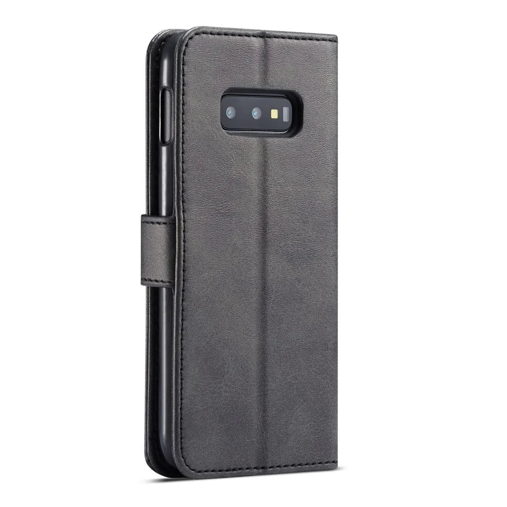 LC.IMEEKE Wallet Leather Stand Case for Samsung Galaxy S10e - Black - 3