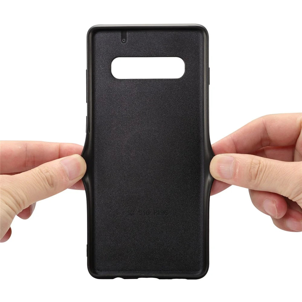 For Samsung Galaxy S10 Dual Card Slot PU Leather Coated TPU Phone Case - Green - 6