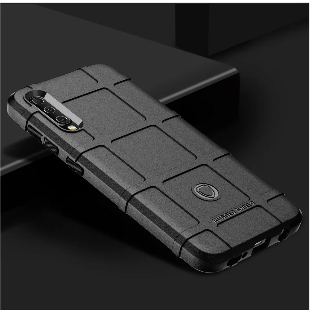 Rugged Square Grid Texture Soft TPU Anti-shock Case for Samsung Galaxy A50 / A50s / A30s - Black - 2