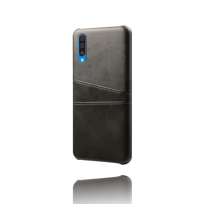Dual Card Slots PU Leather Coated PC Mobile Phone Shell for Samsung Galaxy A50 / A50s / A30s - Black - 2
