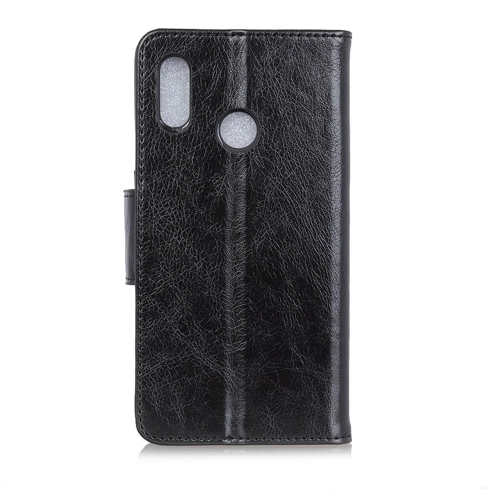 Nappa Texture Split Leather Wallet Case for Samsung Galaxy A40 - Black - 3