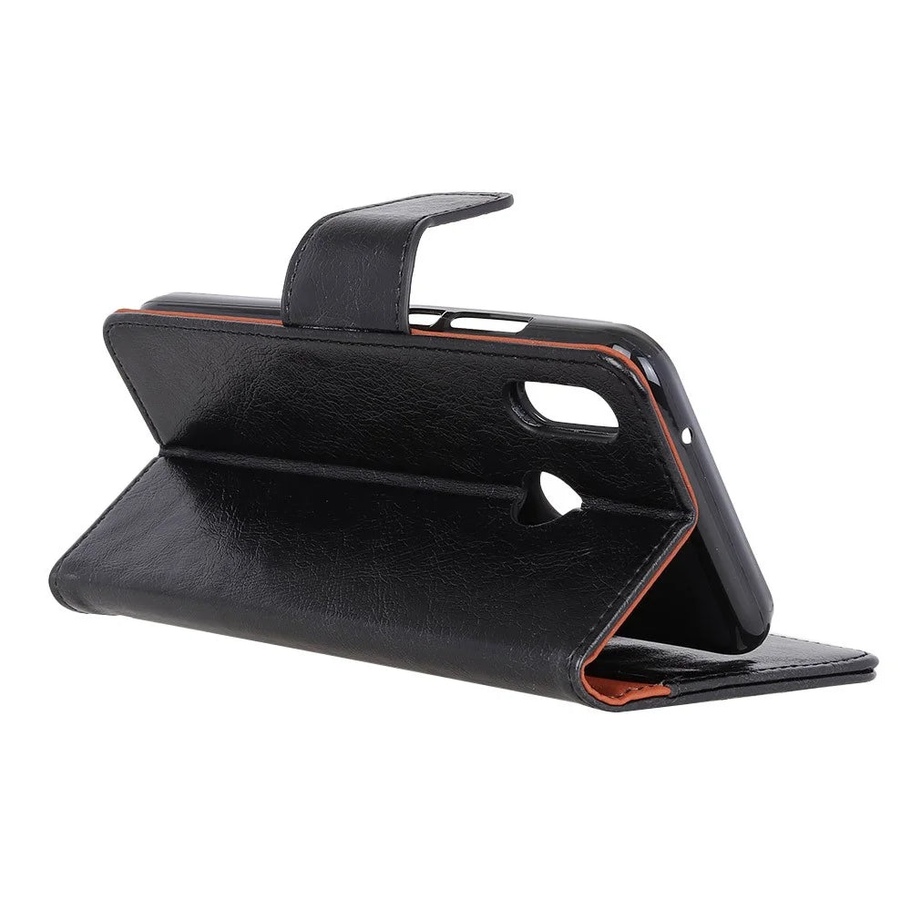 Nappa Texture Split Leather Wallet Case for Samsung Galaxy A40 - Black - 5