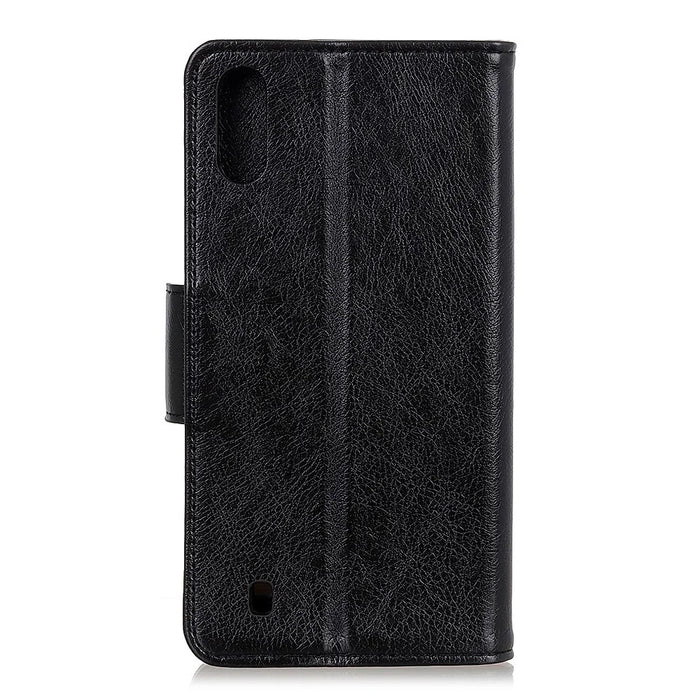 Nappa Texture Split Leather Wallet Stand Case for Samsung Galaxy A10 - Black - 3