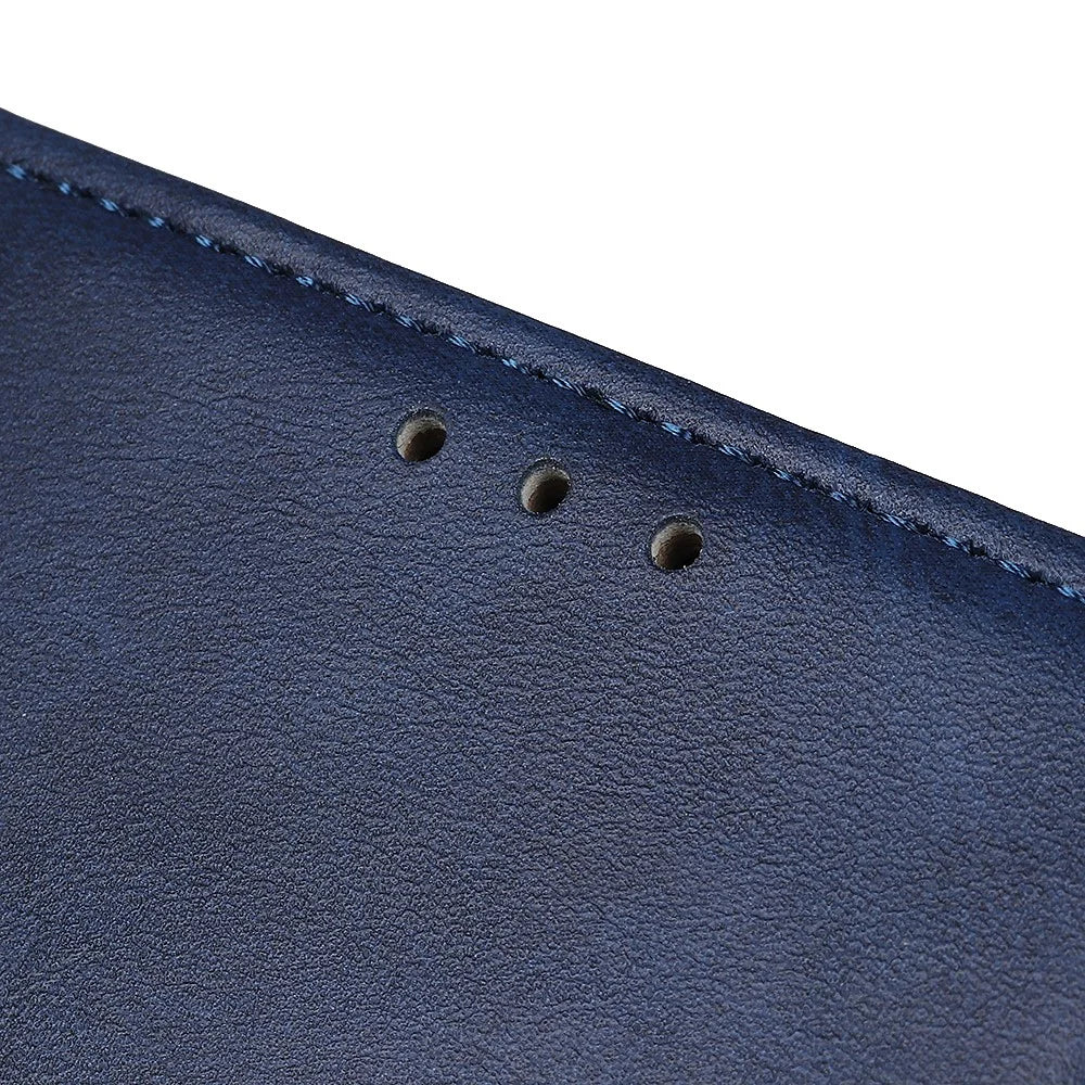 Matte PU Leather Wallet Stand Phone Case for Samsung Galaxy A10 - Blue - 5