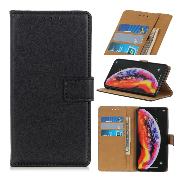 Wallet Leather Stand Case for Samsung Galaxy A10 - Black - 1