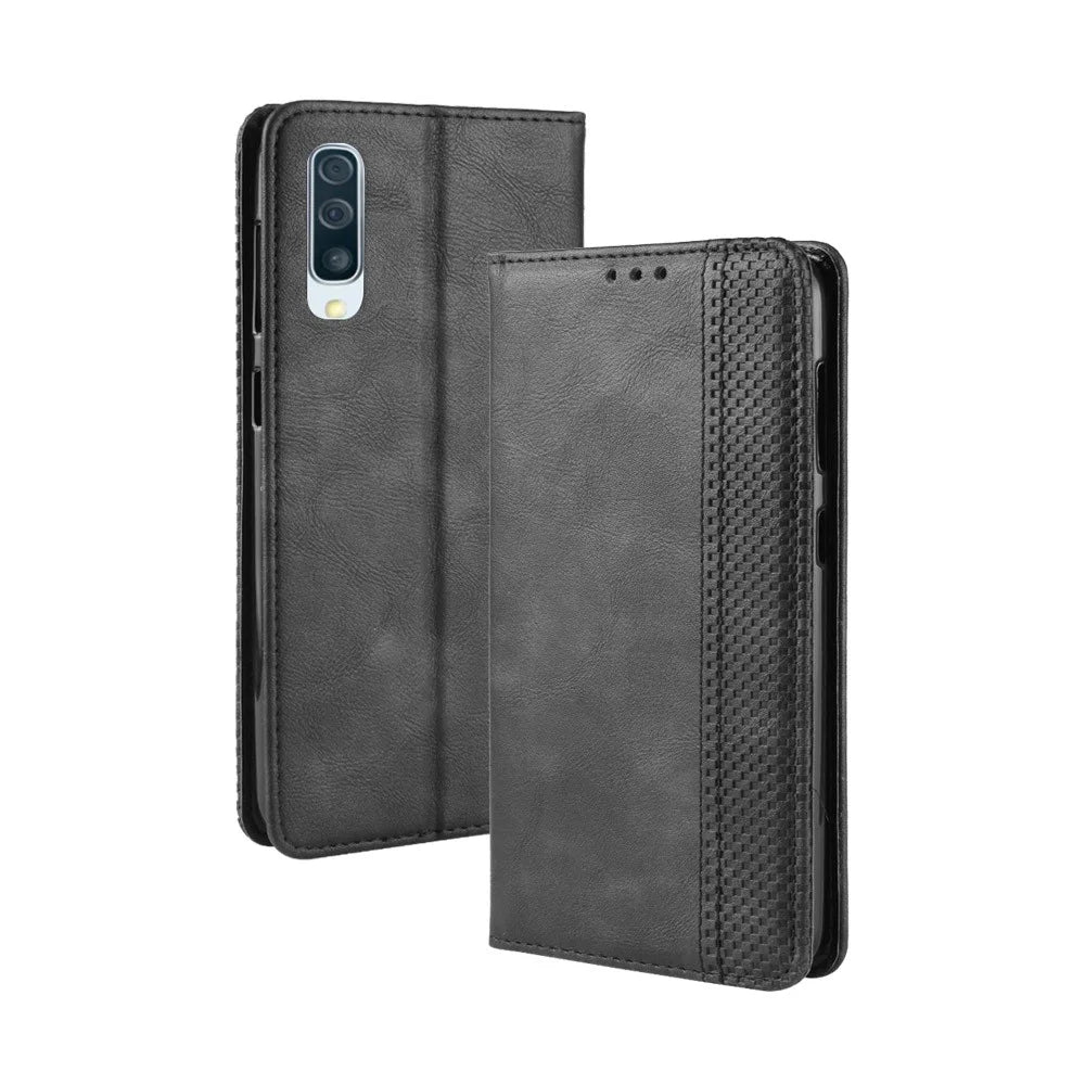 Vintage Style PU Leather Wallet Mobile Phone Shell for Samsung Galaxy A50 / A50s / A30s - Black - 2