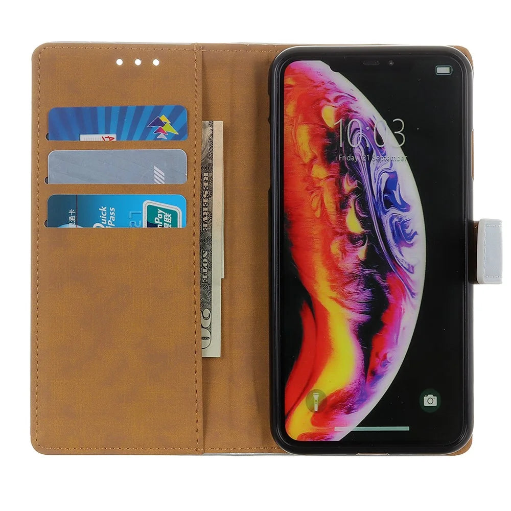 Wallet Stand Leather Protective Phone Cover for Samsung Galaxy A40 - Black - 4