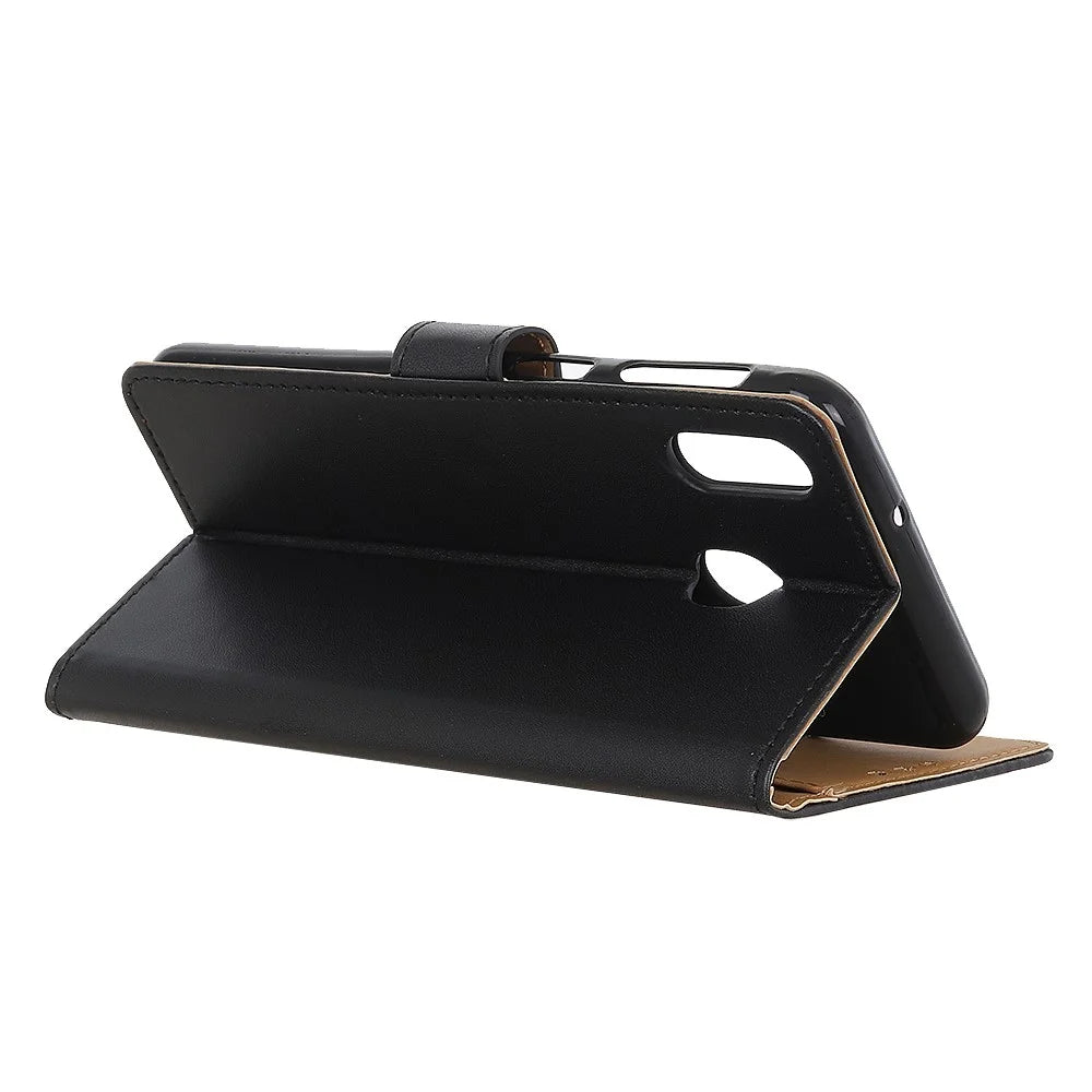 Wallet Stand Leather Protective Phone Cover for Samsung Galaxy A40 - Black - 5