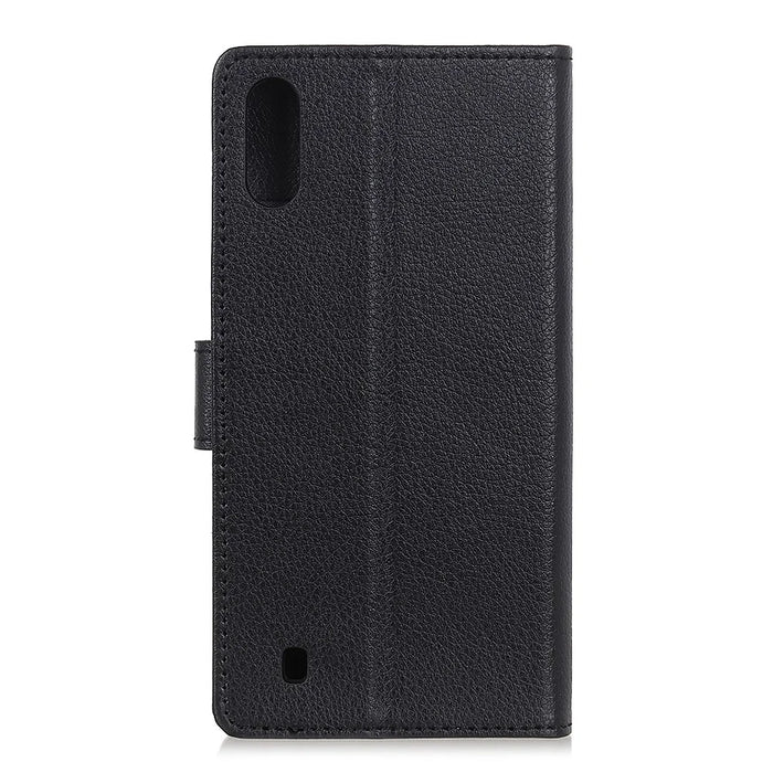 Litchi Texture Wallet Stand Leather Mobile Phone Cover for Samsung Galaxy A10 - Black - 2