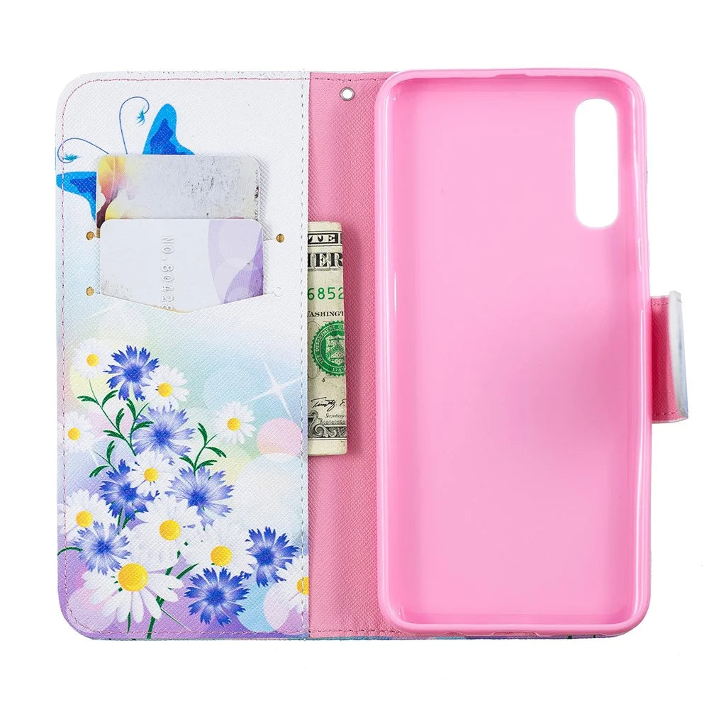 Pattern Printing PU Leather Flip Cover for Samsung Galaxy A50 / A50s / A30s - Blue Butterflies - 4