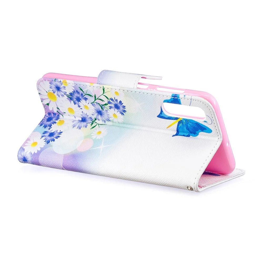 Pattern Printing PU Leather Flip Cover for Samsung Galaxy A50 / A50s / A30s - Blue Butterflies - 5