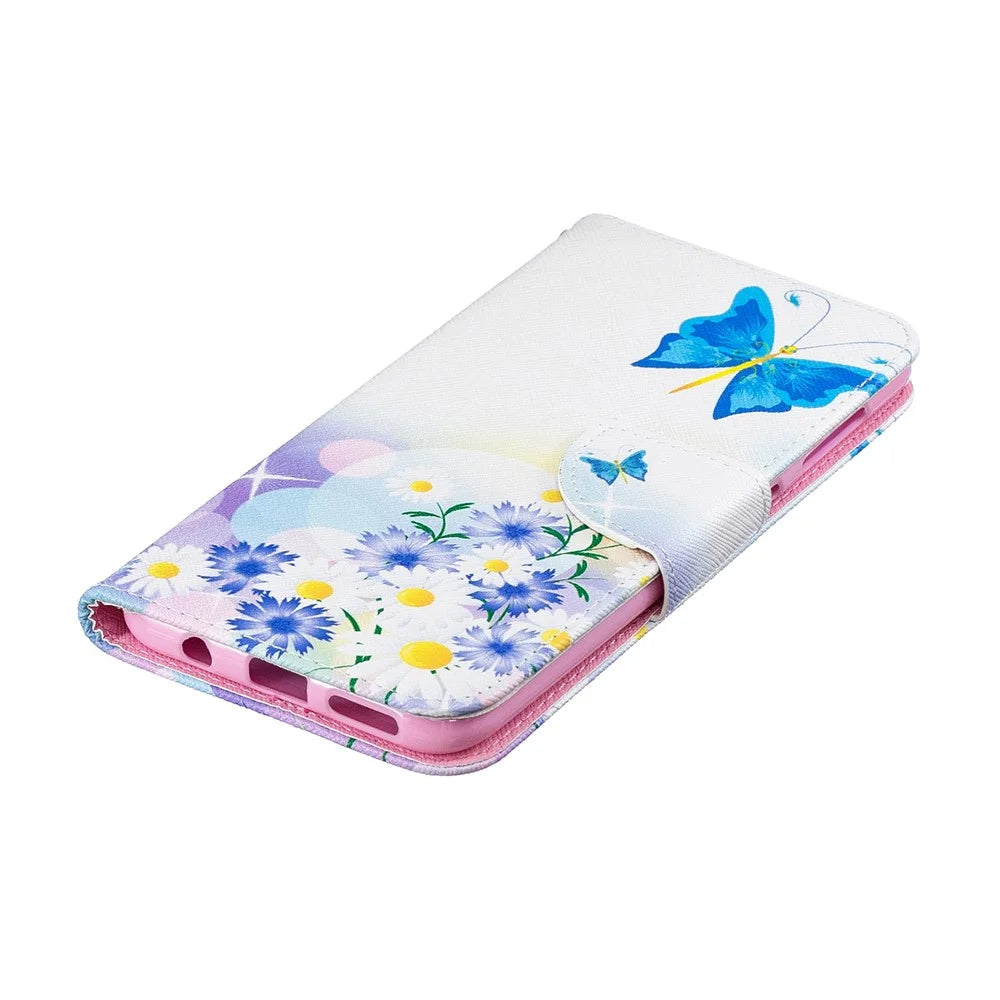 Pattern Printing PU Leather Flip Cover for Samsung Galaxy A50 / A50s / A30s - Blue Butterflies - 7