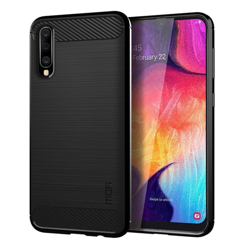 MOFI Carbon Fiber Texture Brushed TPU Case for Samsung Galaxy A50 / A50s / A30s - Black - 1