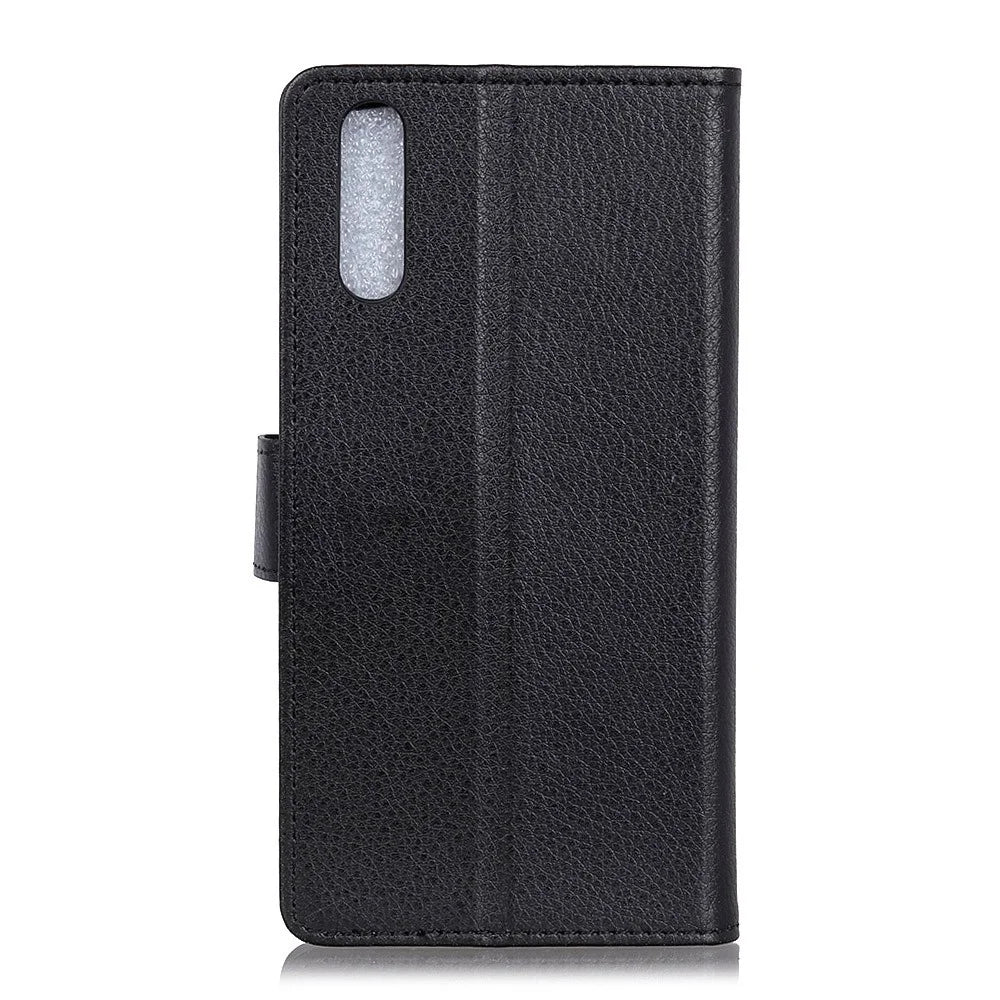 For Samsung Galaxy A50 / A50s / A30s Wallet Phone Case Litchi Skin Leather Flip Cover with Stand - Black - 3